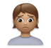 Person Frowning: Medium Skin Tone Emoji Copy Paste ― 🙍🏽 - lg