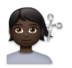 Person Getting Haircut: Dark Skin Tone Emoji Copy Paste ― 💇🏿 - lg