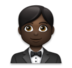 Person In Tuxedo: Dark Skin Tone Emoji Copy Paste ― 🤵🏿 - lg