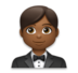 Person In Tuxedo: Medium-dark Skin Tone Emoji Copy Paste ― 🤵🏾 - lg