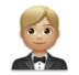 Person In Tuxedo: Medium-light Skin Tone Emoji Copy Paste ― 🤵🏼 - lg