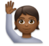 Person Raising Hand: Medium-dark Skin Tone Emoji Copy Paste ― 🙋🏾 - lg