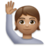 Person Raising Hand: Medium Skin Tone Emoji Copy Paste ― 🙋🏽 - lg