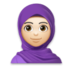 Woman With Headscarf: Light Skin Tone Emoji Copy Paste ― 🧕🏻 - lg
