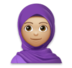 Woman With Headscarf: Medium-light Skin Tone Emoji Copy Paste ― 🧕🏼 - lg