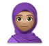 Woman With Headscarf: Medium Skin Tone Emoji Copy Paste ― 🧕🏽 - lg