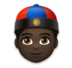 Person With Skullcap: Dark Skin Tone Emoji Copy Paste ― 👲🏿 - lg