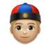Person With Skullcap: Medium-light Skin Tone Emoji Copy Paste ― 👲🏼 - lg