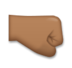 Right-facing Fist: Medium-dark Skin Tone Emoji Copy Paste ― 🤜🏾 - lg