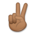 Victory Hand: Medium-dark Skin Tone Emoji Copy Paste ― ✌🏾 - lg
