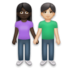 Woman And Man Holding Hands: Dark Skin Tone, Light Skin Tone Emoji Copy Paste ― 👩🏿‍🤝‍👨🏻 - lg