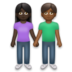 Woman And Man Holding Hands: Dark Skin Tone, Medium-dark Skin Tone Emoji Copy Paste ― 👩🏿‍🤝‍👨🏾 - lg