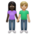 Woman And Man Holding Hands: Dark Skin Tone, Medium-light Skin Tone Emoji Copy Paste ― 👩🏿‍🤝‍👨🏼 - lg