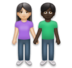 Woman And Man Holding Hands: Light Skin Tone, Dark Skin Tone Emoji Copy Paste ― 👩🏻‍🤝‍👨🏿 - lg