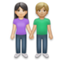 Woman And Man Holding Hands: Light Skin Tone, Medium-light Skin Tone Emoji Copy Paste ― 👩🏻‍🤝‍👨🏼 - lg