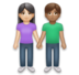 Woman And Man Holding Hands: Light Skin Tone, Medium Skin Tone Emoji Copy Paste ― 👩🏻‍🤝‍👨🏽 - lg