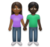 Woman And Man Holding Hands: Medium-dark Skin Tone, Dark Skin Tone Emoji Copy Paste ― 👩🏾‍🤝‍👨🏿 - lg