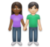 Woman And Man Holding Hands: Medium-dark Skin Tone, Light Skin Tone Emoji Copy Paste ― 👩🏾‍🤝‍👨🏻 - lg