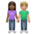 Woman And Man Holding Hands: Medium-dark Skin Tone, Medium-light Skin Tone Emoji Copy Paste ― 👩🏾‍🤝‍👨🏼 - lg