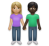 Woman And Man Holding Hands: Medium-light Skin Tone, Dark Skin Tone Emoji Copy Paste ― 👩🏼‍🤝‍👨🏿 - lg