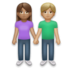 Woman And Man Holding Hands: Medium Skin Tone, Medium-light Skin Tone Emoji Copy Paste ― 👩🏽‍🤝‍👨🏼 - lg