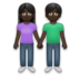 Woman And Man Holding Hands: Dark Skin Tone Emoji Copy Paste ― 👫🏿 - lg