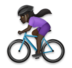 Woman Biking: Dark Skin Tone Emoji Copy Paste ― 🚴🏿‍♀ - lg
