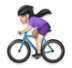 Woman Biking: Light Skin Tone Emoji Copy Paste ― 🚴🏻‍♀ - lg
