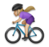 Woman Biking: Medium-light Skin Tone Emoji Copy Paste ― 🚴🏼‍♀ - lg