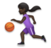 Woman Bouncing Ball: Dark Skin Tone Emoji Copy Paste ― ⛹🏿‍♀ - lg