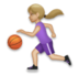 Woman Bouncing Ball: Medium-light Skin Tone Emoji Copy Paste ― ⛹🏼‍♀ - lg