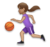 Woman Bouncing Ball: Medium Skin Tone Emoji Copy Paste ― ⛹🏽‍♀ - lg