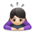 Woman Bowing: Light Skin Tone Emoji Copy Paste ― 🙇🏻‍♀ - lg