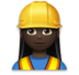Woman Construction Worker: Dark Skin Tone Emoji Copy Paste ― 👷🏿‍♀ - lg