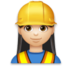Woman Construction Worker: Light Skin Tone Emoji Copy Paste ― 👷🏻‍♀ - lg