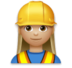 Woman Construction Worker: Medium-light Skin Tone Emoji Copy Paste ― 👷🏼‍♀ - lg