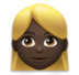 Woman: Dark Skin Tone, Blond Hair Emoji Copy Paste ― 👱🏿‍♀ - lg