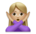 Woman Gesturing NO: Medium-light Skin Tone Emoji Copy Paste ― 🙅🏼‍♀ - lg