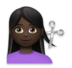 Woman Getting Haircut: Dark Skin Tone Emoji Copy Paste ― 💇🏿‍♀ - lg