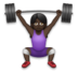 Woman Lifting Weights: Dark Skin Tone Emoji Copy Paste ― 🏋🏿‍♀ - lg