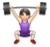 Woman Lifting Weights: Light Skin Tone Emoji Copy Paste ― 🏋🏻‍♀ - lg