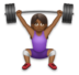Woman Lifting Weights: Medium-dark Skin Tone Emoji Copy Paste ― 🏋🏾‍♀ - lg