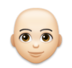 Woman: Light Skin Tone, Bald Emoji Copy Paste ― 👩🏻‍🦲 - lg