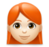 Woman: Light Skin Tone, Red Hair Emoji Copy Paste ― 👩🏻‍🦰 - lg