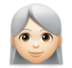 Woman: Light Skin Tone, White Hair Emoji Copy Paste ― 👩🏻‍🦳 - lg