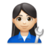 Woman Mechanic: Light Skin Tone Emoji Copy Paste ― 👩🏻‍🔧 - lg
