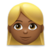 Woman: Medium-dark Skin Tone, Blond Hair Emoji Copy Paste ― 👱🏾‍♀ - lg