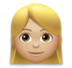 Woman: Medium-light Skin Tone, Blond Hair Emoji Copy Paste ― 👱🏼‍♀ - lg