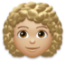 Woman: Medium-light Skin Tone, Curly Hair Emoji Copy Paste ― 👩🏼‍🦱 - lg