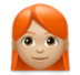 Woman: Medium-light Skin Tone, Red Hair Emoji Copy Paste ― 👩🏼‍🦰 - lg